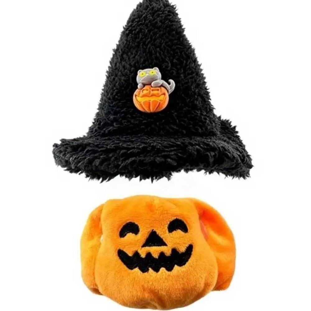 Labubu Monster Halloween JackOLantern Witches Hat Plush Outfit Kawaii Halloween